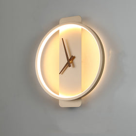 Nordic Bedroom Wall Lamp with Clock Design